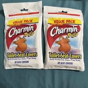 Charmin To Go Toilet 10 Seat Covers Lot Of 2‎ Travel Purse Pack Safe Protection